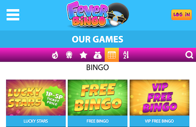 fever bingo screenshot