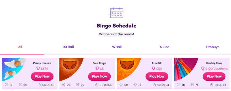 daub lucky pants bingo schedule example