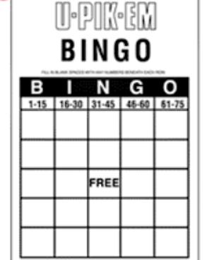 U Pik Em bingo card screenshot