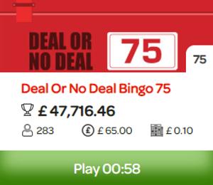 deal or no deal bingo jackpot screenshot