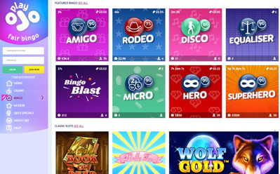 playojo bingo screenshot
