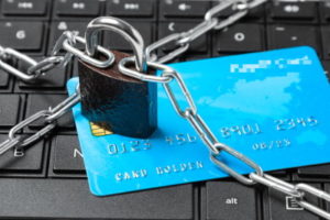 padlock and debit card