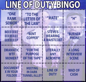 line of duty bingo card screenshot