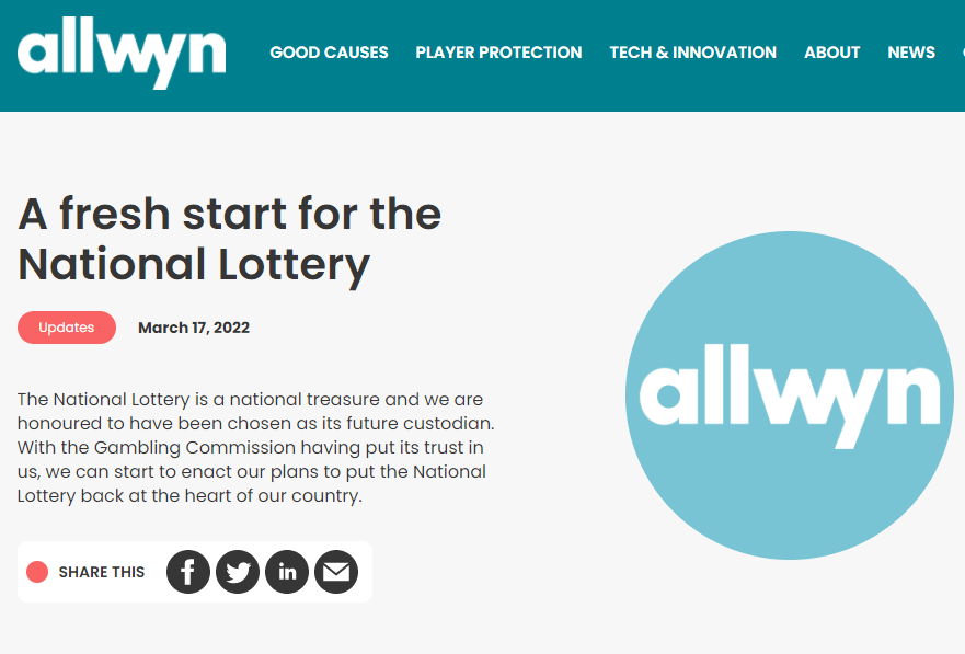 allwyn new uk lottery provider