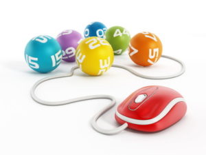 bingo balls attached to a computer mouse