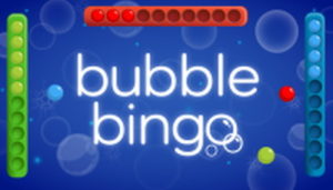 Bubble Bingo logo, blue and red credit Tombola