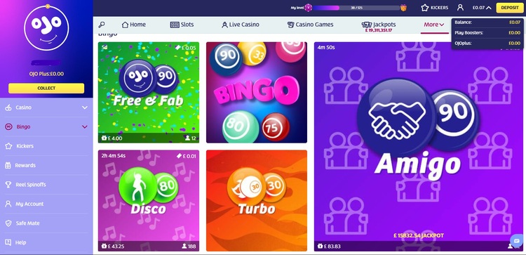 Play OJO Best Bingo Site