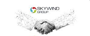 Skywind logo and hand shake