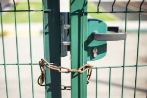 gate locked closed with a chain