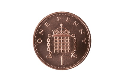 1 pence coin