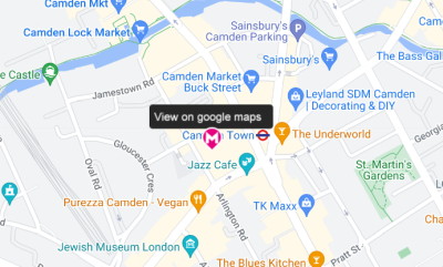 map view of Mecca Camden town