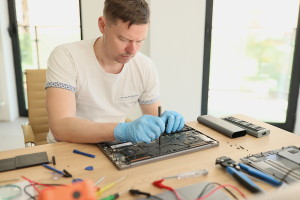 technical engineer working at a table