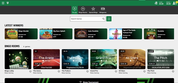 Unibet bingo full width