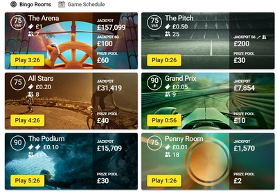 Unibet bingo screenshot